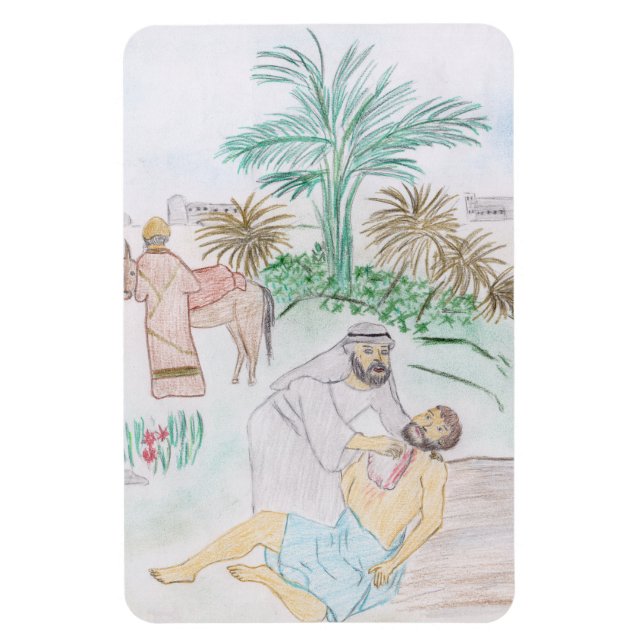 Christian Artwork The good Samaritan Magnet (Vertical)