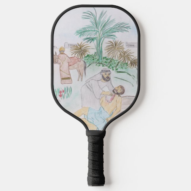 Christian Artwork The good Samaritan Pickleball Paddle (Front)