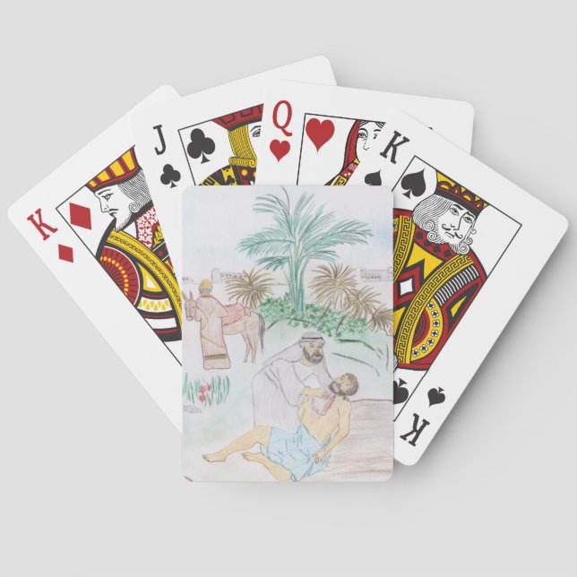 Christian Artwork The good Samaritan Playing Cards (Back)