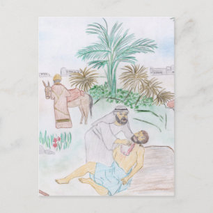 Christian Artwork The good Samaritan Postcard