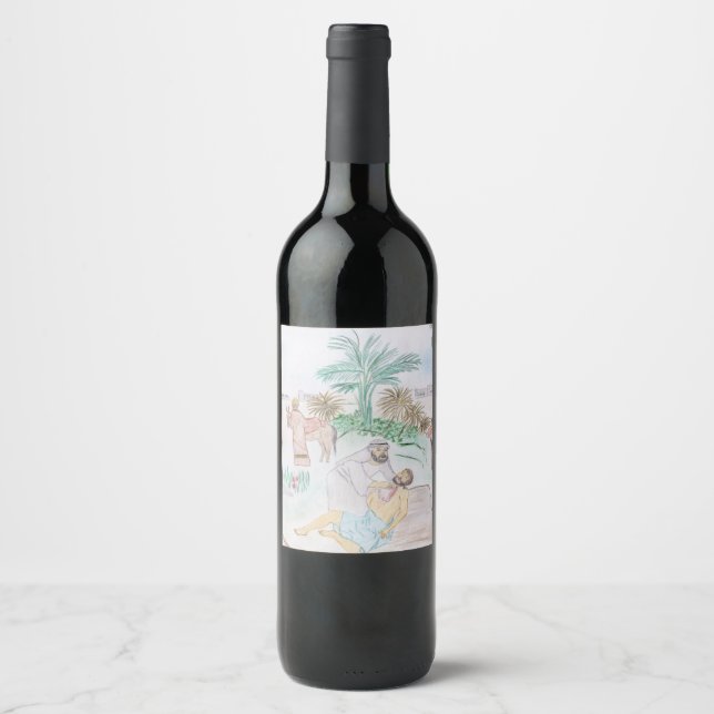 Christian Artwork The good Samaritan Wine Label (Front)