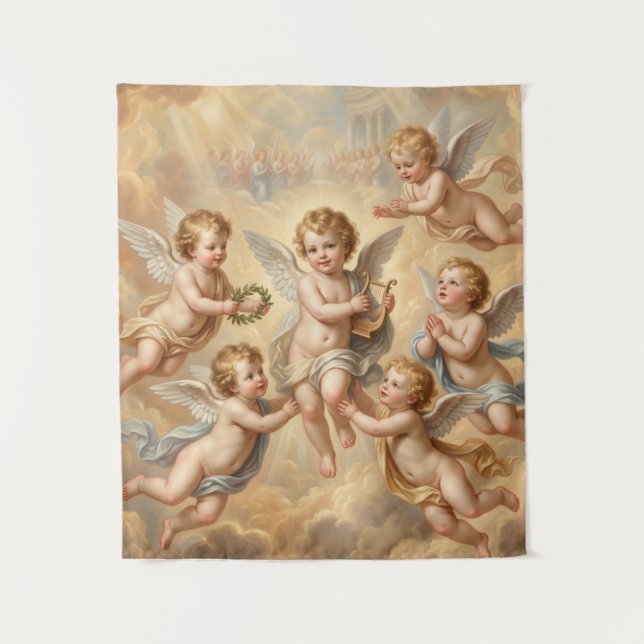 Christian Babies in Heaven Tapestry (Front)