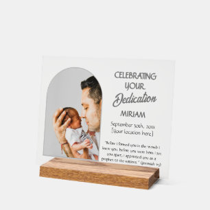 Christian BABY DEDICATION Custom Name Photo Acrylic Sign