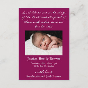 Christian Baby Girl Faire-part de naissance