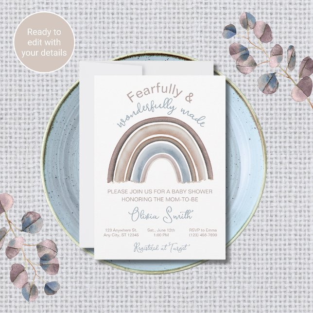 Christian Baby Shower Invitation Rainbow Theme (Creator Uploaded)
