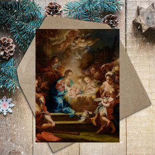Christian Baroque Vintage Christmas Nativity Scene Holiday Postcard