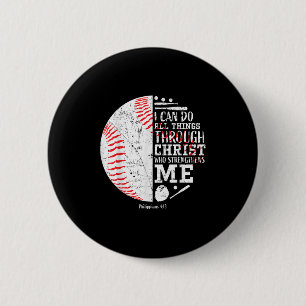 Christian Baseball Philipans 4_13 I Can Do All Thi 2 Inch Round Button
