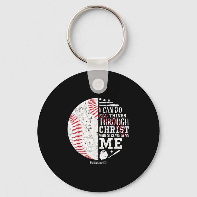 Christian Baseball Philipans 4_13 I Can Do All Thi Keychain (Front)