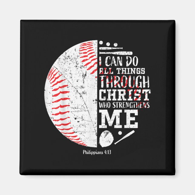Christian Baseball Philipans 4_13 I Can Do All Thi Magnet (Front)