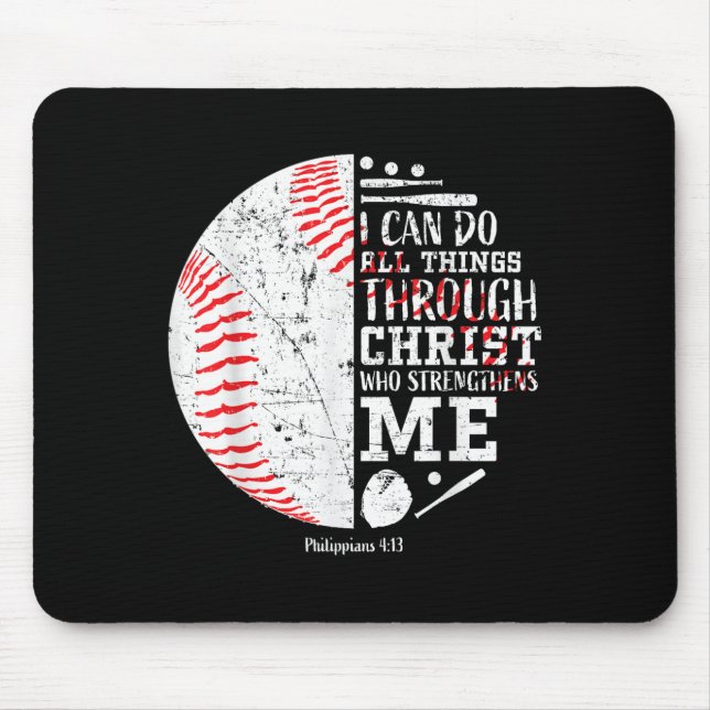 Christian Baseball Philipans 4_13 I Can Do All Thi Mouse Pad (Front)