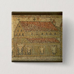 Christian basilica, mosaic pavement, Roman period, 2 Inch Square Button