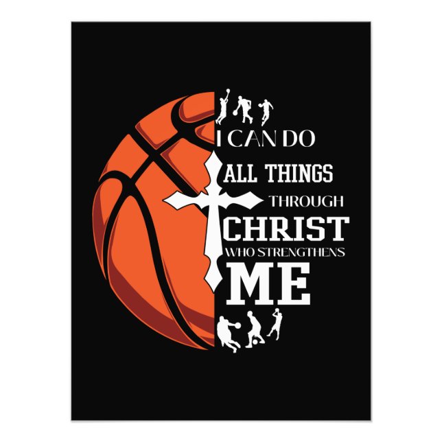 Christian Basketball I Can Do Photo Print (Front)