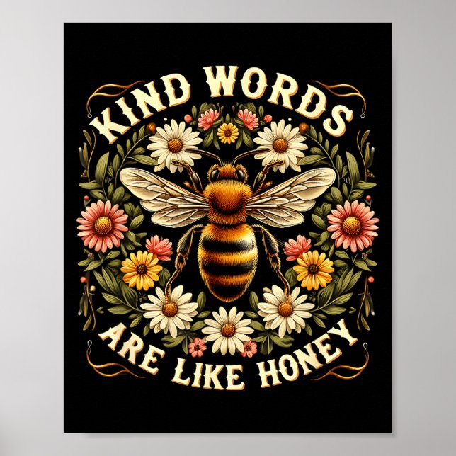 Christian Bee Kind Words Are Like Honey Religous C Poster (Front)