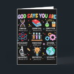 Christian Bible God Says You Are Science Biology T Card<br><div class="desc">Christian Bible God Says You Are Science Biology Teacher</div>