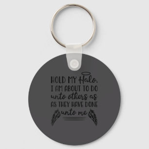 Christian Bible Quote V Neck Faith Halo Hold Fun Keychain