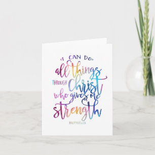 Christian Bible Quote Watercolor Typography Card