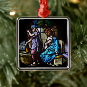 Christian Bible scenes Lady at the well Metal Ornament
