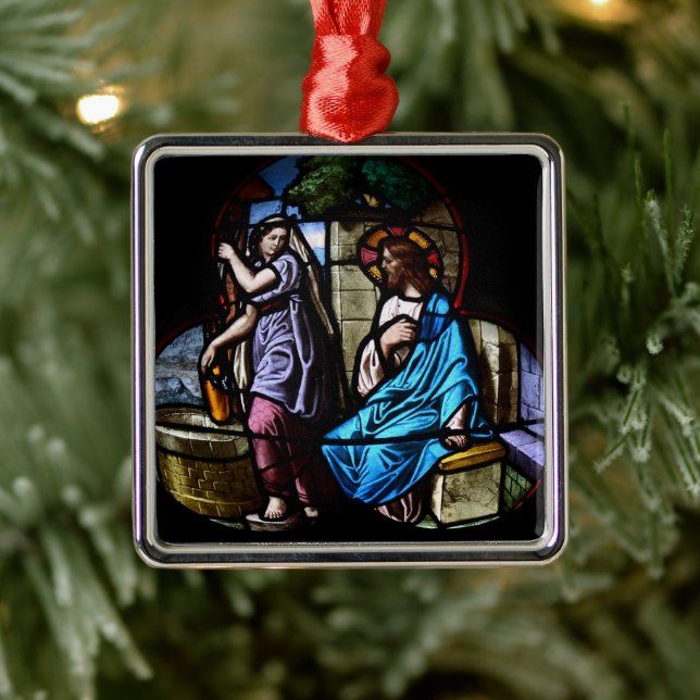 Christian Bible scenes Lady at the well Metal Ornament (Tree)