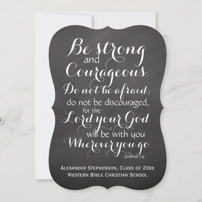 Christian Bible Scripture Verse Custom Graduation Announcement (Front)