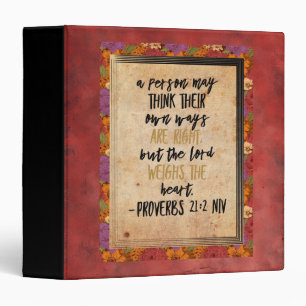 Christian Bible Verse Art Proverbs 21:2 Binder