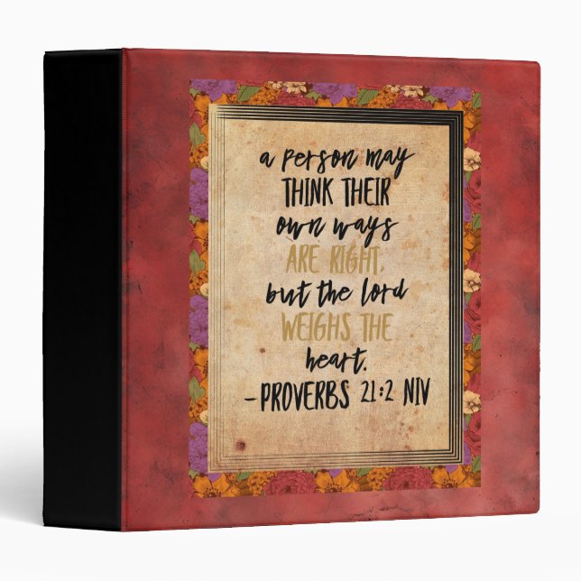 Christian Bible Verse Art Proverbs 21:2 Binder (Front/Spine)