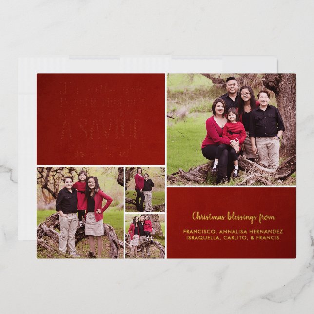 Christian Bible Verse Christmas Photo Foil Holiday Card (Envelope)