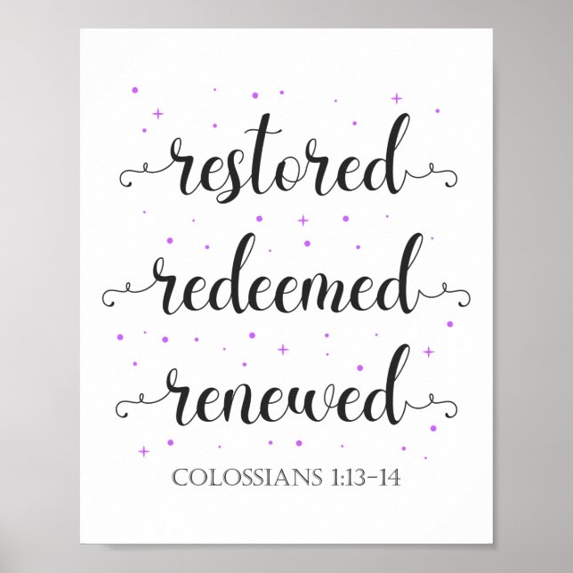 Christian Bible Verse Colossians 1:13-14 Poster (Front)