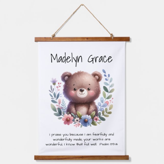 Christian Bible Verse Custom Baby Nursery Wall Hanging Tapestry (Front)