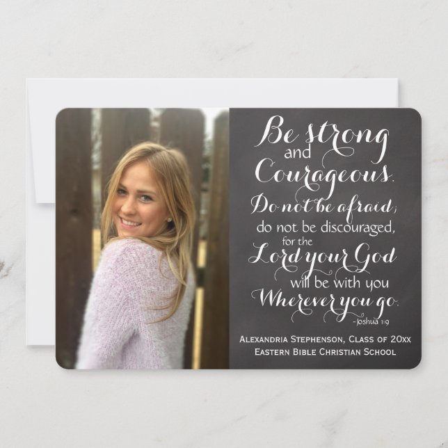 Christian Bible Verse Custom Photo Graduation Invitation (Front)