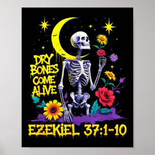 Christian Bible Verse Dry Bones Come Alive Ezekiel Poster