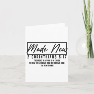 Christian Bible Verse Faith God Made New 2 Corinth Card