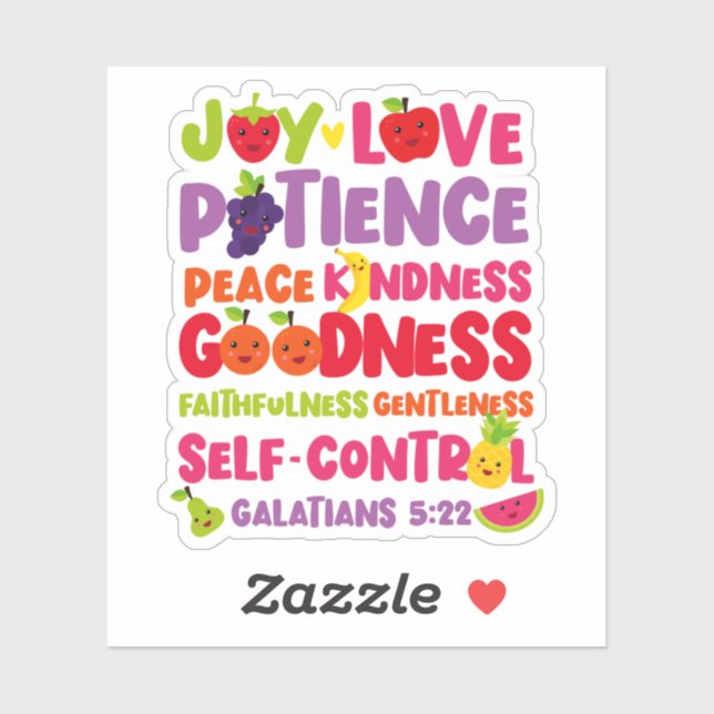 Christian Bible Verse Fruit Of The Spirit (Sheet)