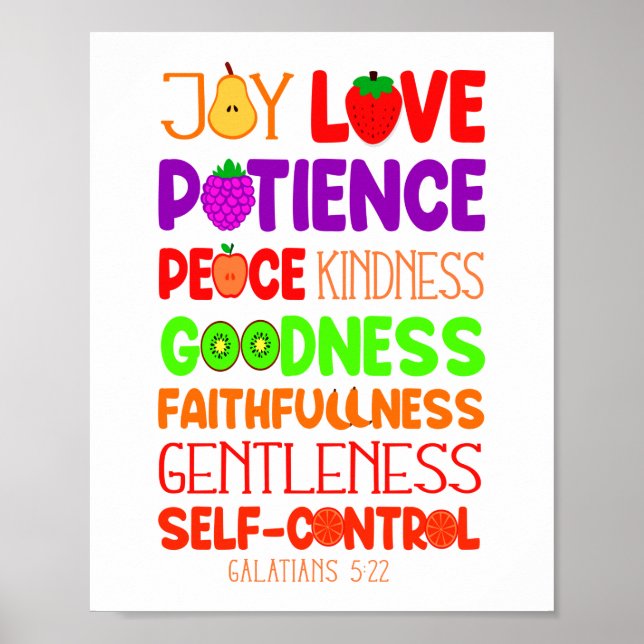 Christian Bible Verse Fruit Of The Spirit Poster (Front)