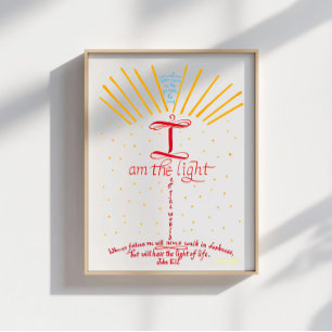 Christian Bible Verse Jesus John 8 12 Poster