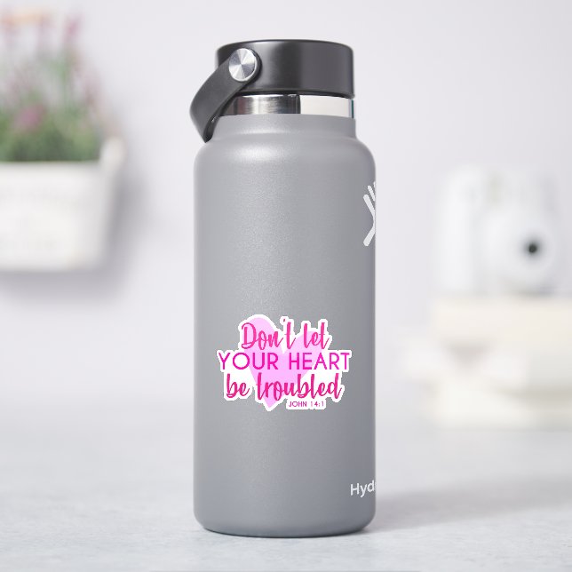 Christian Bible Verse John 14:1 Inspirational Pink (HydroFlask)