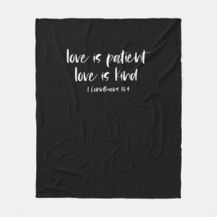 Christian Bible Verse Love Is Patient Love Is Kind Fleece Blanket