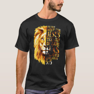 Christian Bible Verse Men Faith Lion Judah Back Pr T-Shirt
