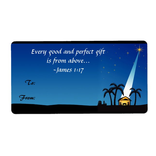 Christian Bible Verse Noël Cadeau Étiquette de bal (Devant)