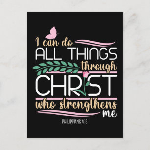 Christian Bible Verse Philippians 4:13 Holiday Postcard