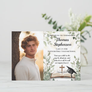 Christian Bible Verse Photo Graduation Invitation