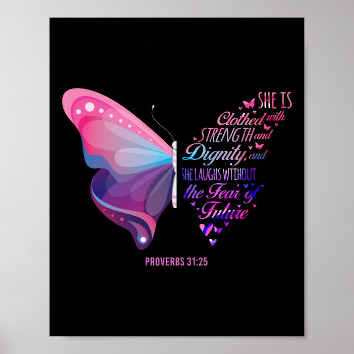 Christian Bible Verse Proverbs 3125 Butterfly Poster Zazzle.ca