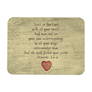 Christian Bible Verse Proverbs 3:5-6 Magnet