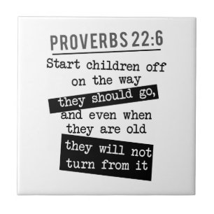 Christian Bible Verse Proverbs Parenting simple Tile