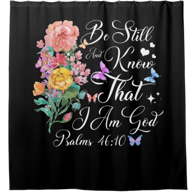 Christian Bible Verse Psalm 46:10 Flower Butterfly (Front)