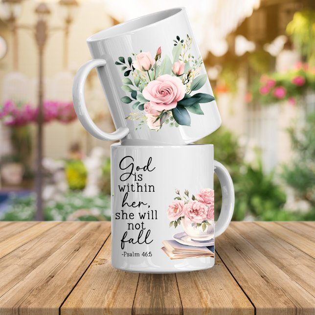 Christian Bible Verse Psalms Coffee Mug (Bible Verse Floral Mugs)