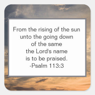 Christian Bible Verse Psalms Square Sticker
