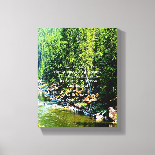 Christian Bible Verse Scripture Forest Creationart Canvas Print (Front)