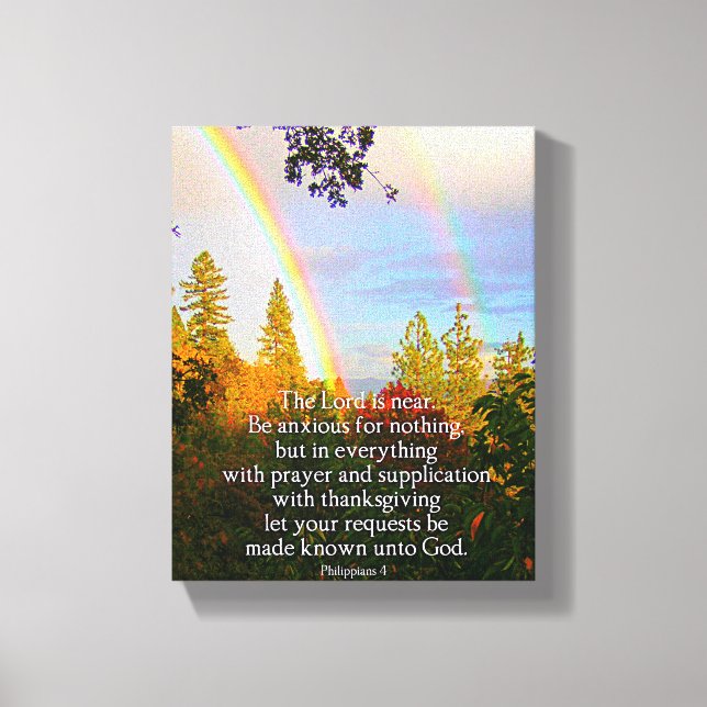 Christian Bible Verse Scripture Rainbow Canvas Print (Front)