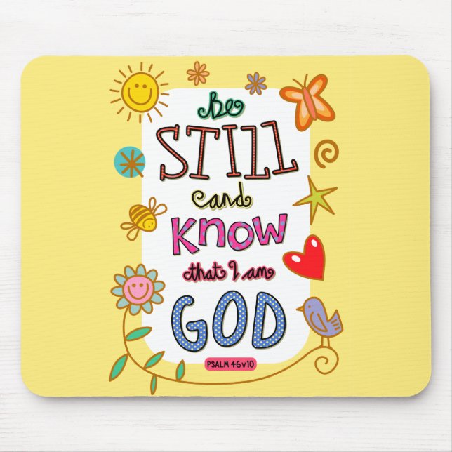 Christian Bible Verse Scripture Text Doodle Mouse Pad (Front)