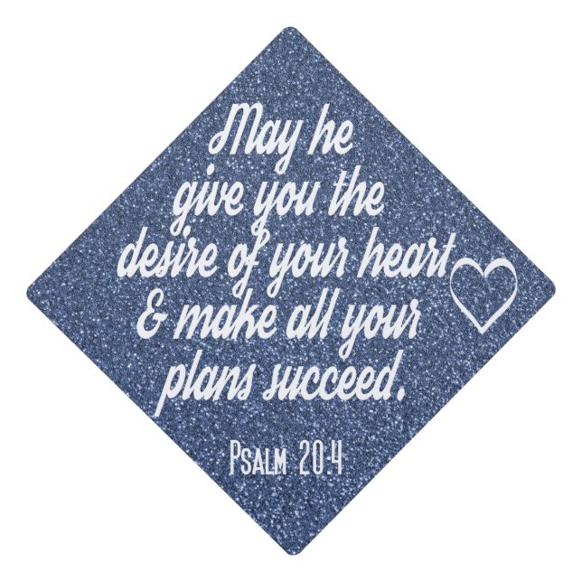 Christian Bible Verse - Sparkle Glitter Graduation Graduation Cap Topper (Front)